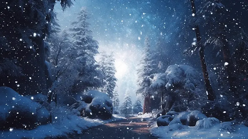 唯美星空夜晚雪地人造空间商务科技背景