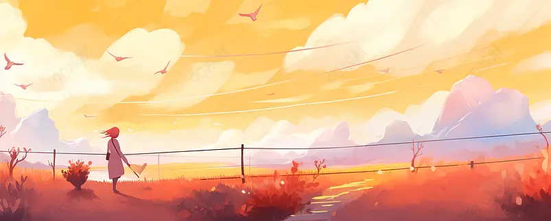 秋季运营插画banner