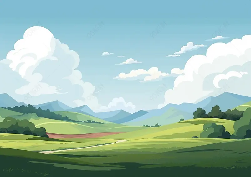 自然景观背景，切割平面设计