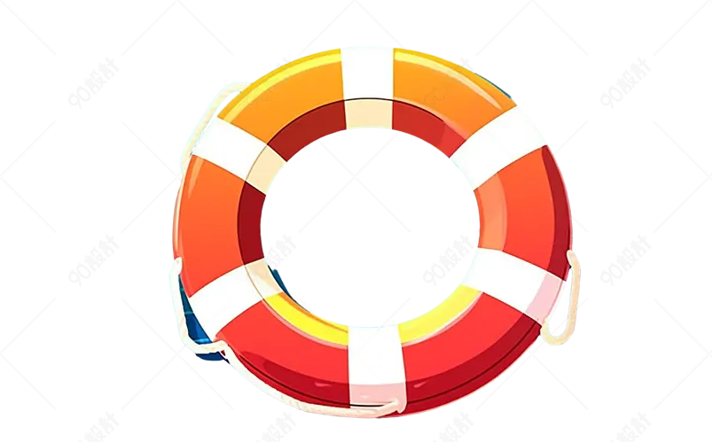 夏季海边游泳圈元素