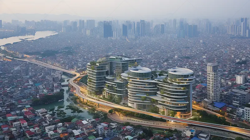 航拍越南河内的城市化建筑现代大都市航拍全景图