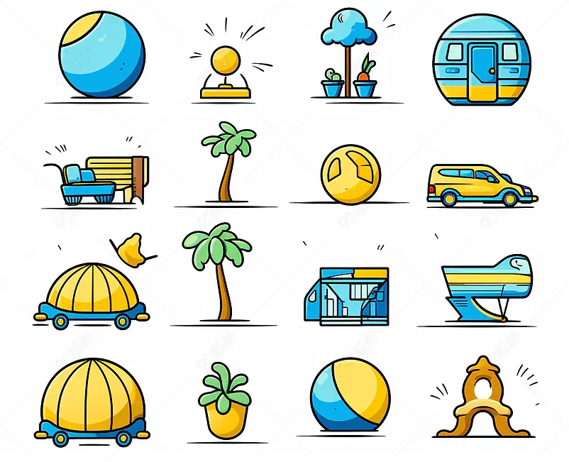 生活休闲旅行夏日海滩图标ico