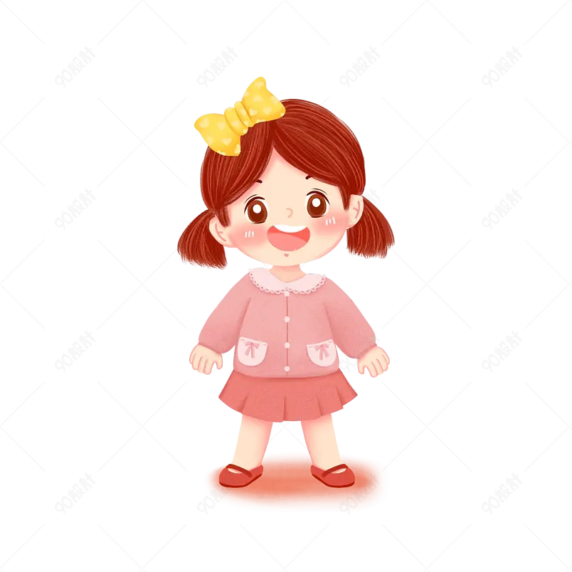 卡通手绘人物可爱小女孩装饰元素