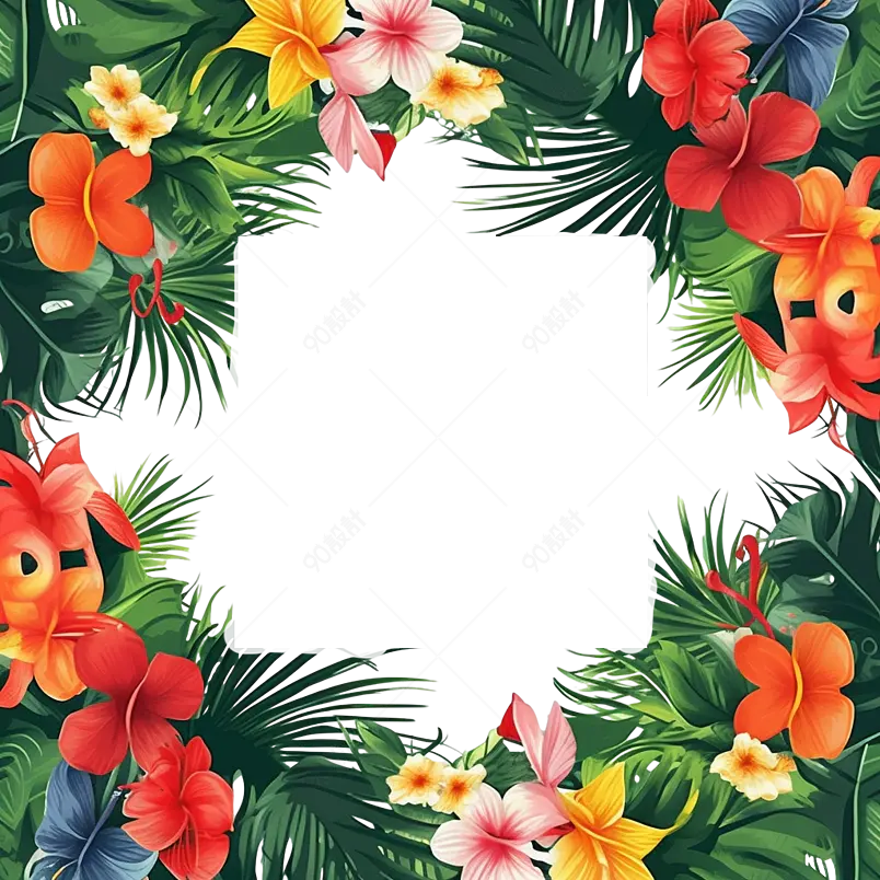 网页小清新花边植物装饰