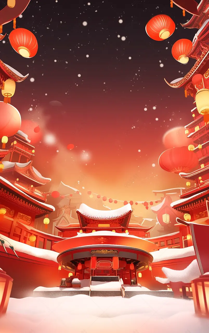 3D电商狂欢红色年货节抢年货背景