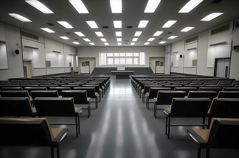 会堂里成排的桌椅会议室教育摄影图
