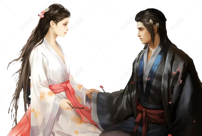 江湖儿女情长古风大侠古装插画