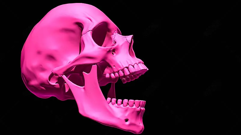 粉红色骷髅头抽象背景