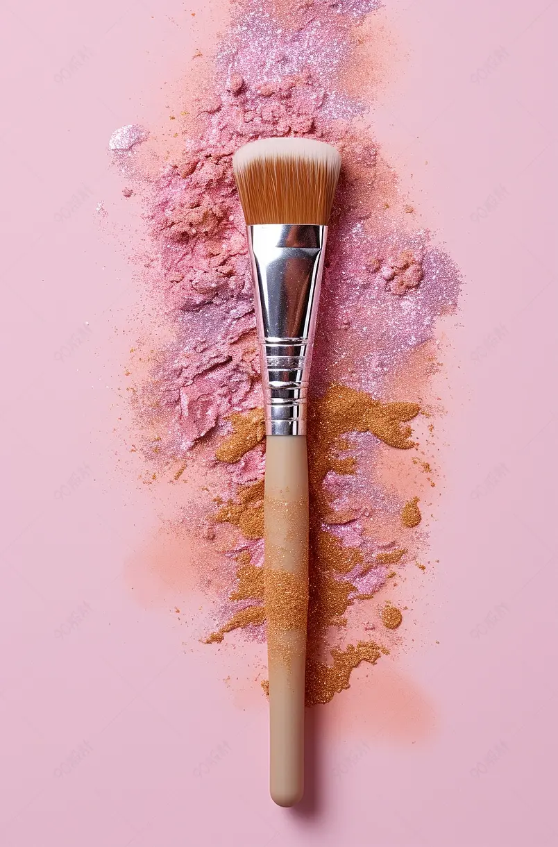 全息闪光的金色笔画或涂片