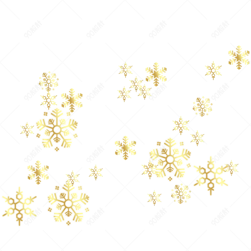 金色装饰卡通手绘金箔雪花冬季元素