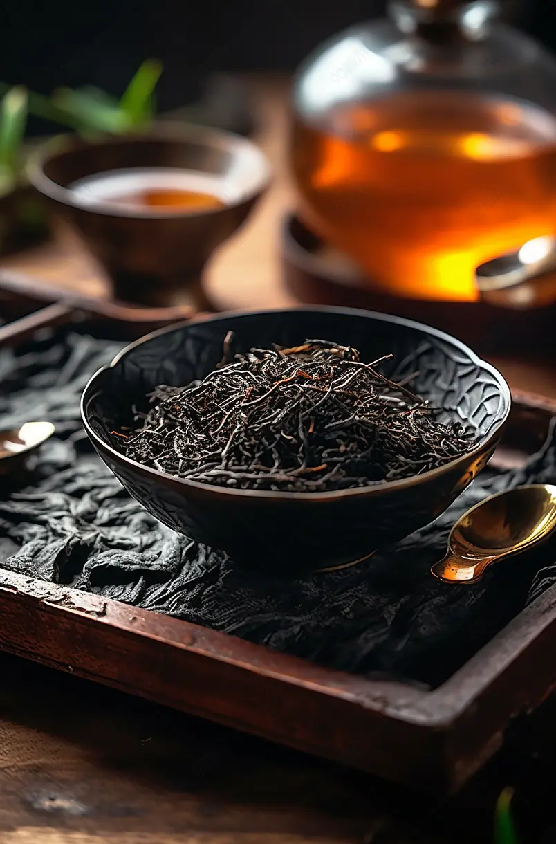 一杯茶和茶叶