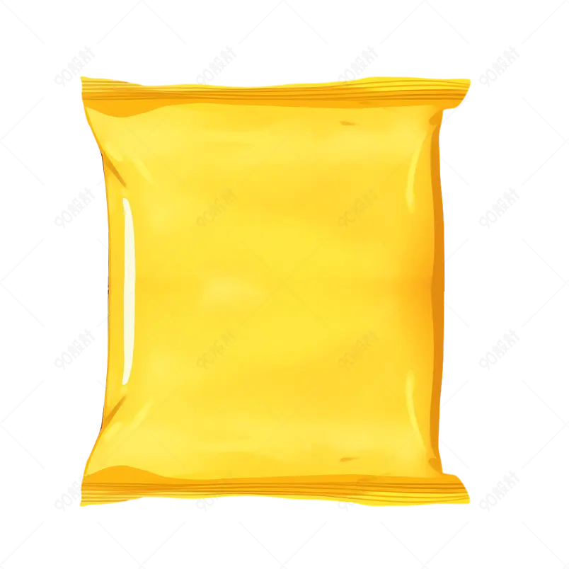 黄色手绘风奶酪包装袋元素