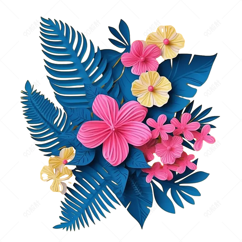 剪纸风格美丽的剪纸花朵