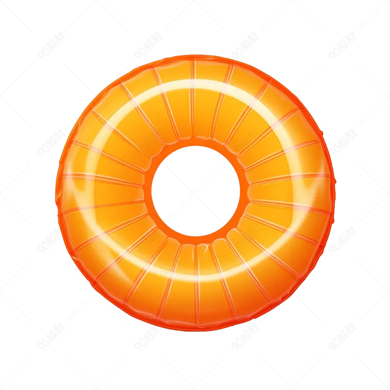 橙色游泳圈海滩元素