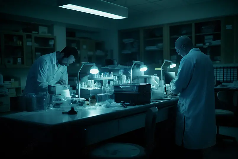 科学实验夜晚加班研究