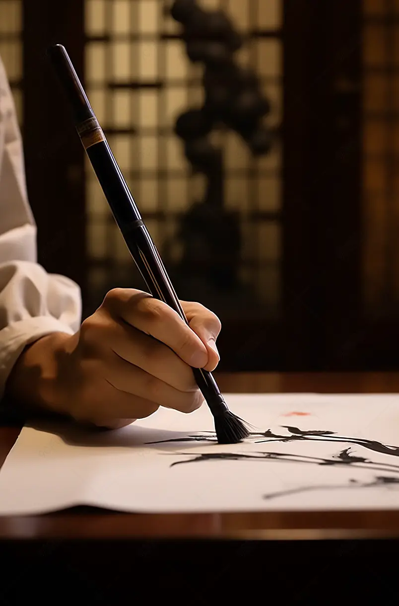 写毛笔字,笔触,书法,东方生活方式