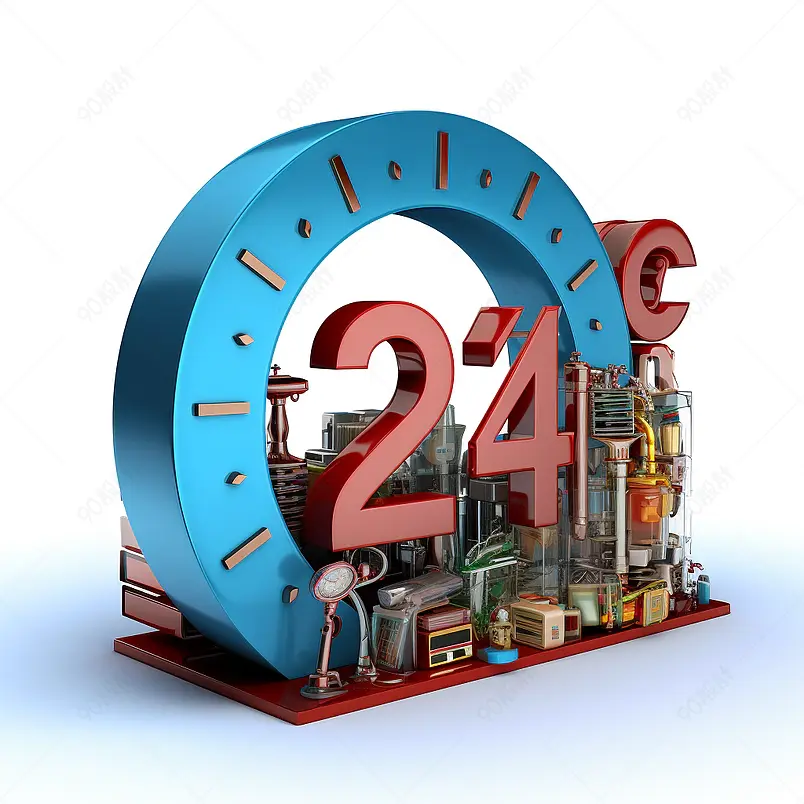 红色24小时图标