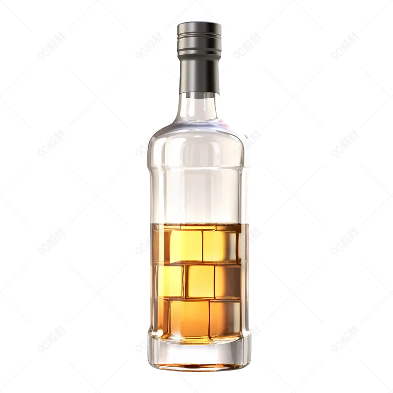 3D高大上的白酒黄酒酒水瓶子样机