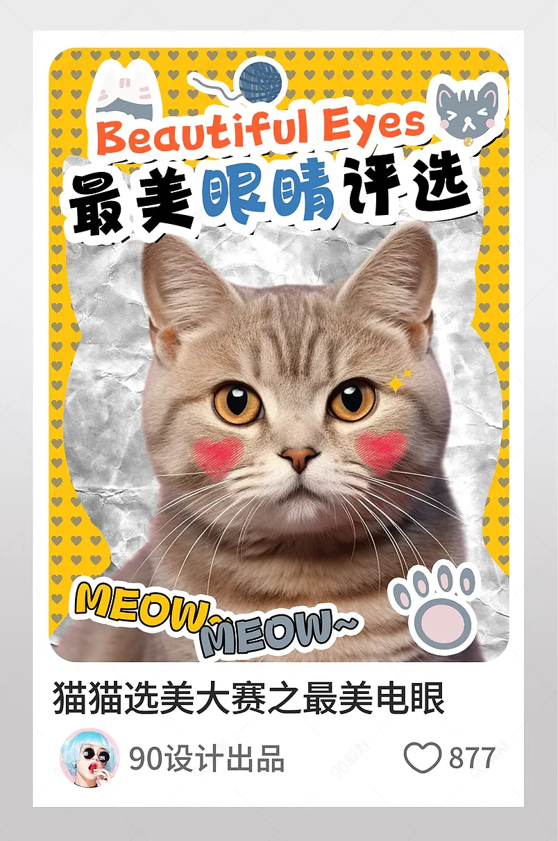 小红书猫猫选美大赛之最美电眼图文封面