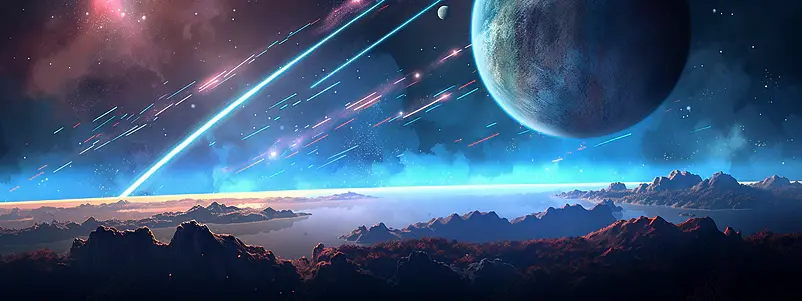 星空地球月球梦幻