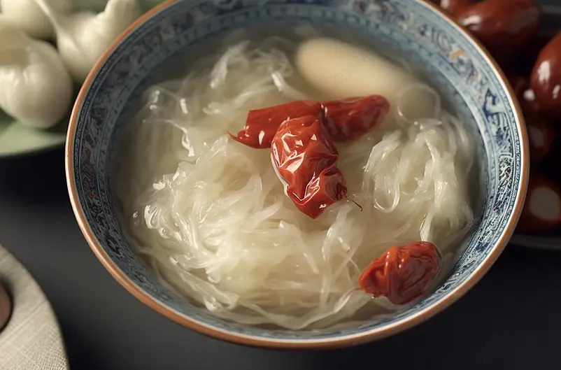 银耳莲子羹美味诱惑摄影图