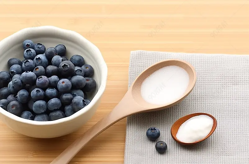 自制蓝莓果酱静物摆拍