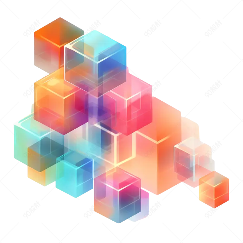 几何彩色渐变背景立方体肌理