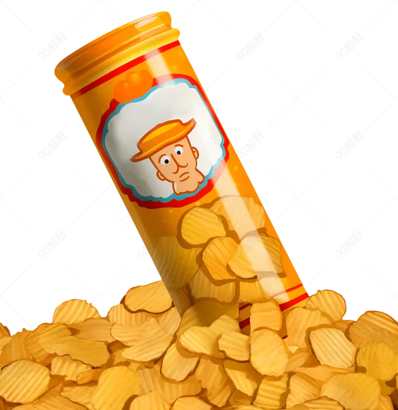 黄色实拍美味薯片食品美食元素