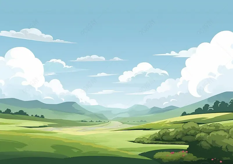自然景观背景，切割平面设计