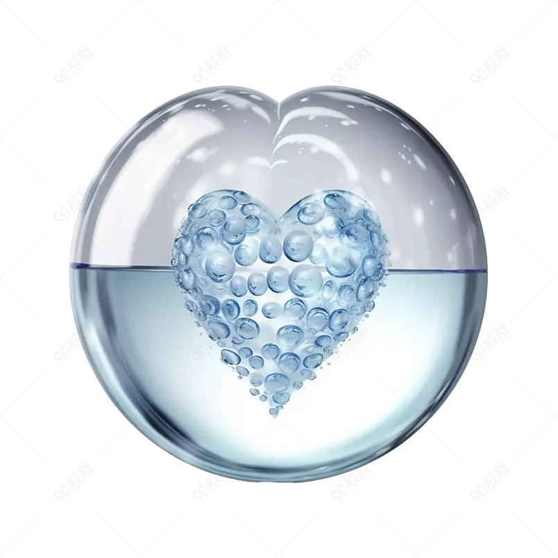 爱心器具里水气泡爱心