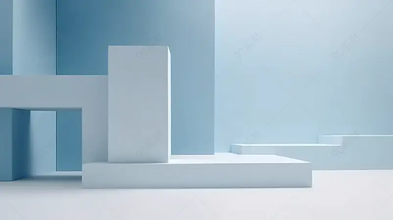蓝色产品展台三维立体电商海报背景