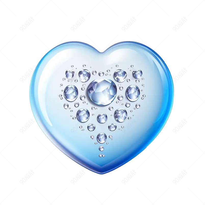 蓝色爱心水晶心里水钻