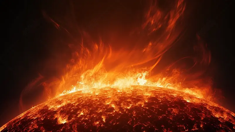 太阳特写显示太阳表面活动和日冕