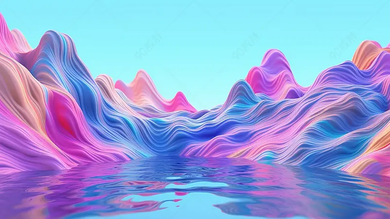 多彩渐变的奇异山脉地形