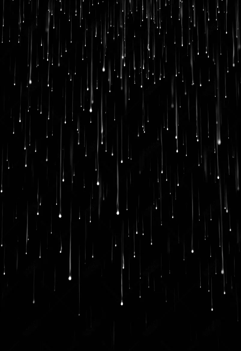 雨，雨滴，黑色背景