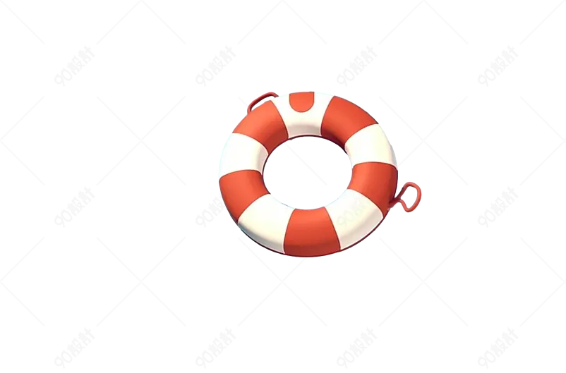 夏日海边游泳圈元素