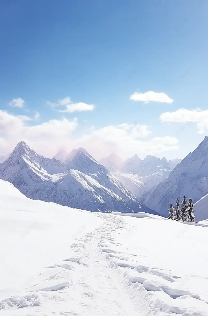 Zugspitze山的雪山全景