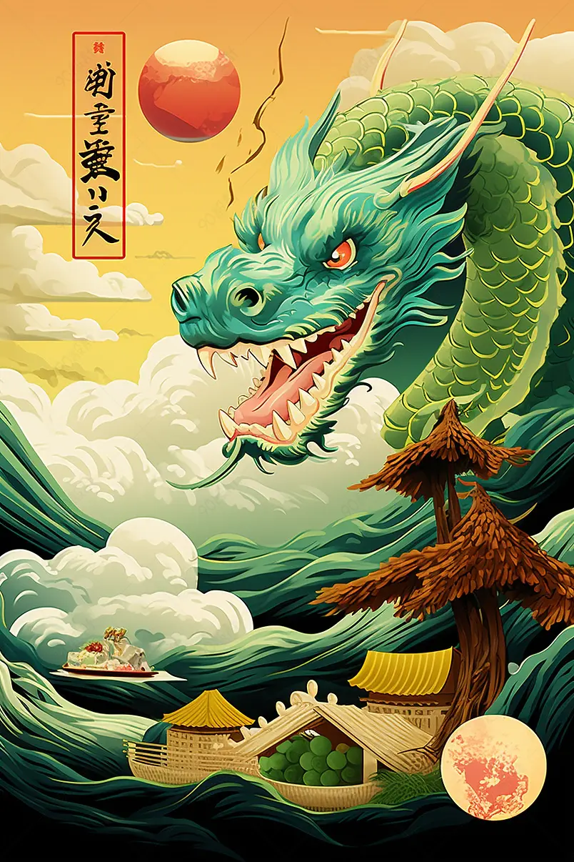 国潮端午节海报