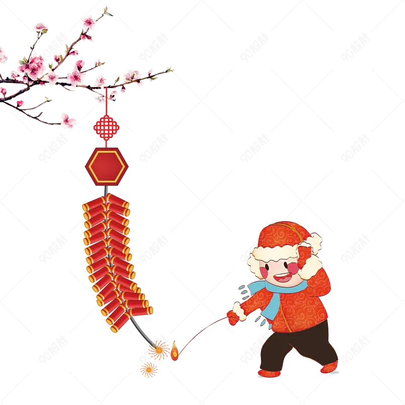 2021年新年小孩子放鞭炮春节过年