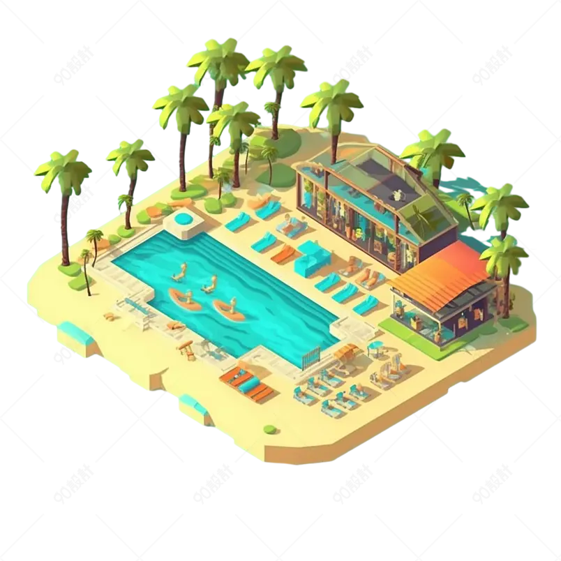 夏季海滩海边休息去元素