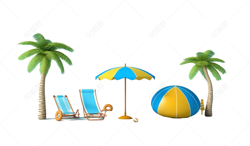 夏日海边经典元素模型