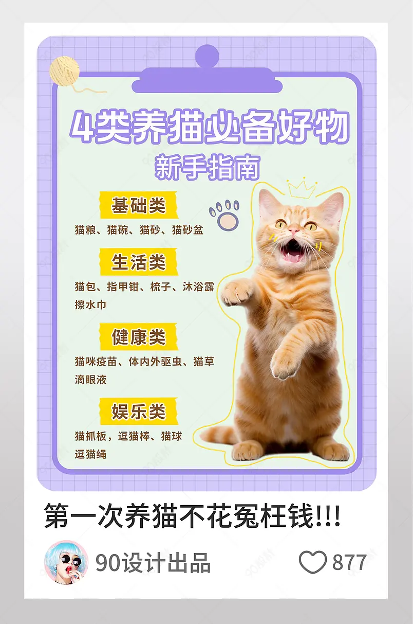 新手养猫必备好物宠物博主小红书页内配图