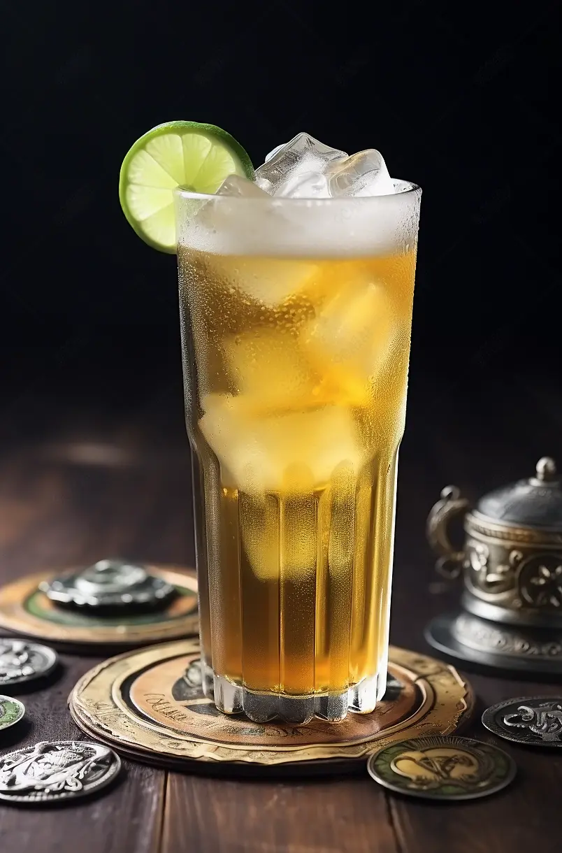 啤酒、柠檬水和一片柠檬