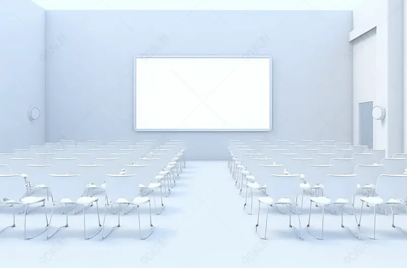 空AD板白屏模型办公室会议桌