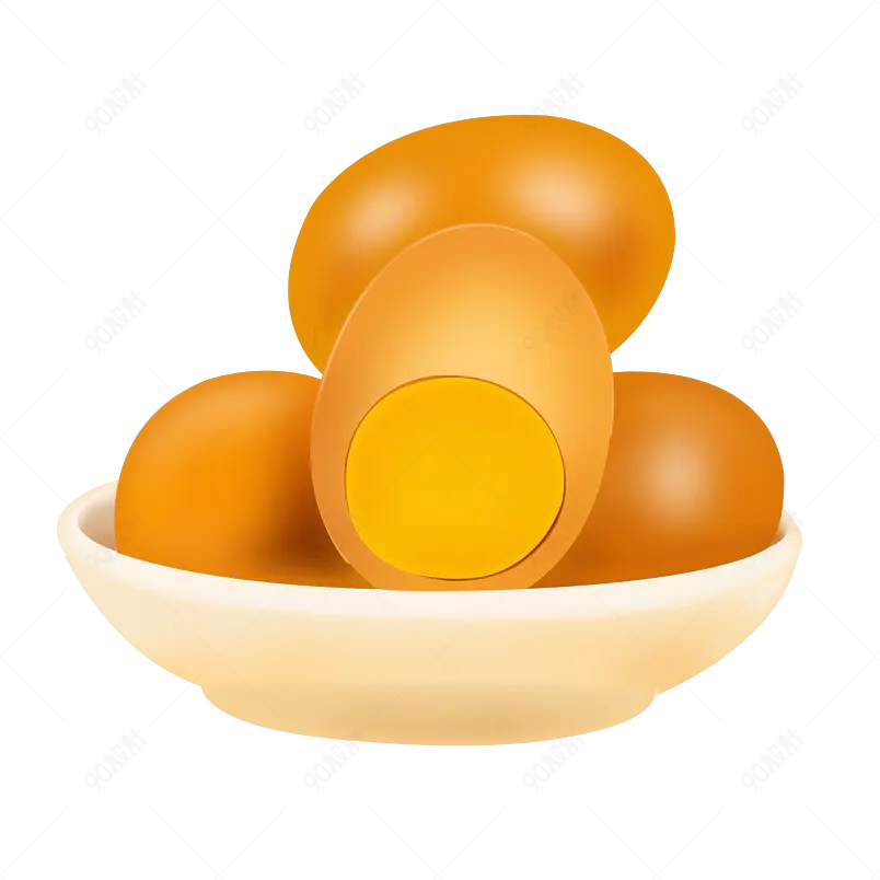 手绘卡通食品美食实物卤蛋鸡蛋插画设计