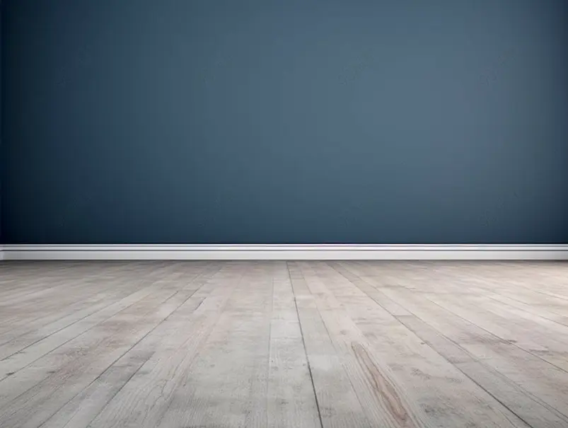 空间室内木质地板和蓝色地板建模渲染