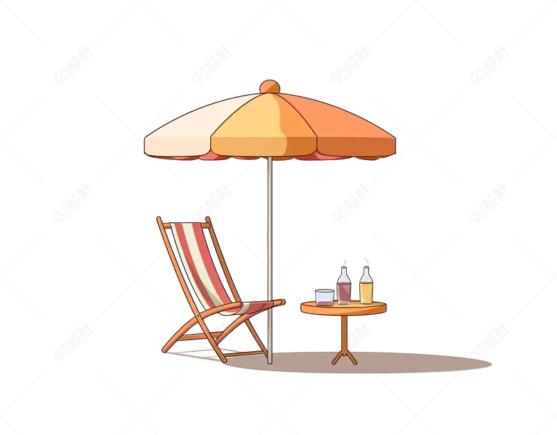 夏季橙色系列海滩元素