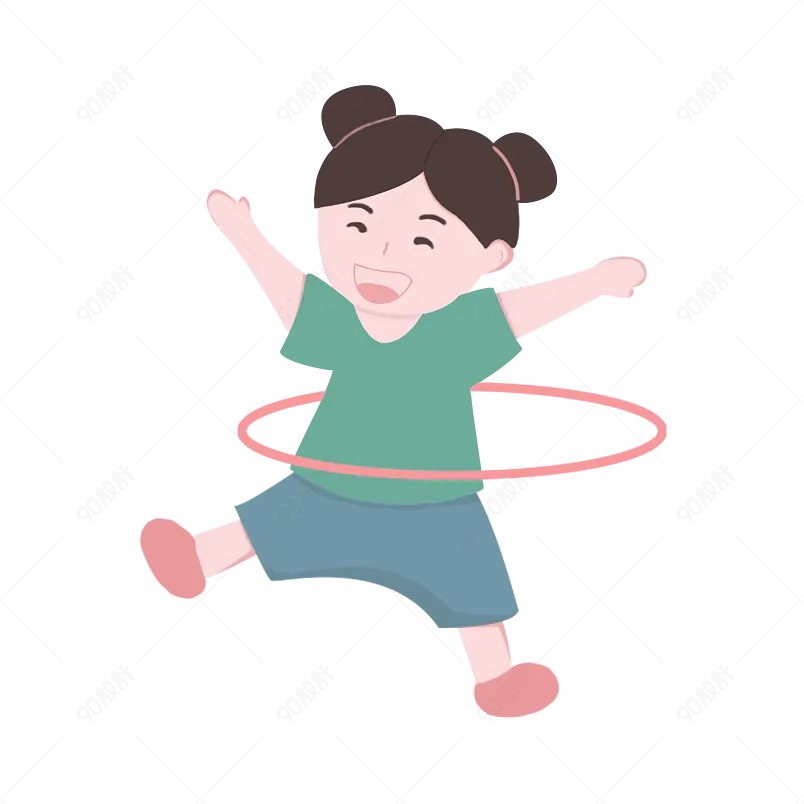 小人物小孩子卡通人物可爱小人运动小女孩