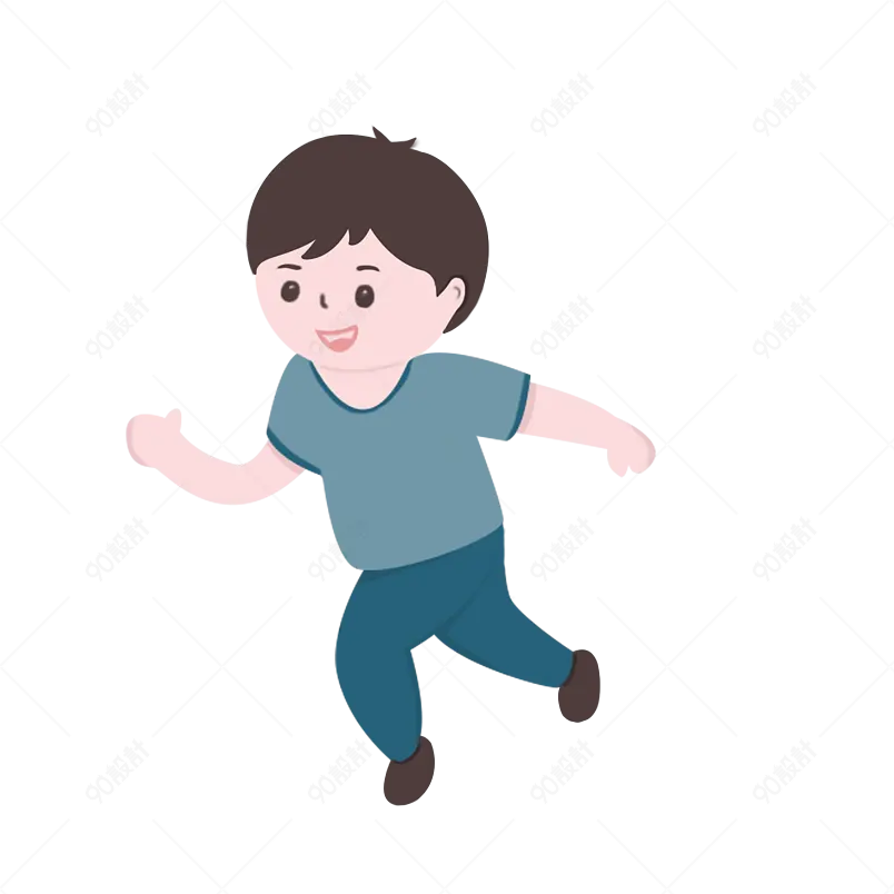 小人物小孩子卡通人物可爱小人运动小男孩