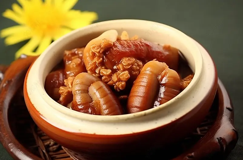 猪肉鲍鱼砂锅红烧肉焖鲍鱼中国美食